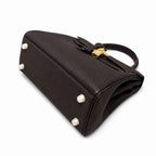 Kelly Sellier 20cm & 25cm & 28cm Marron Foncé Togo Leather Gold Hardware Women Handbag
