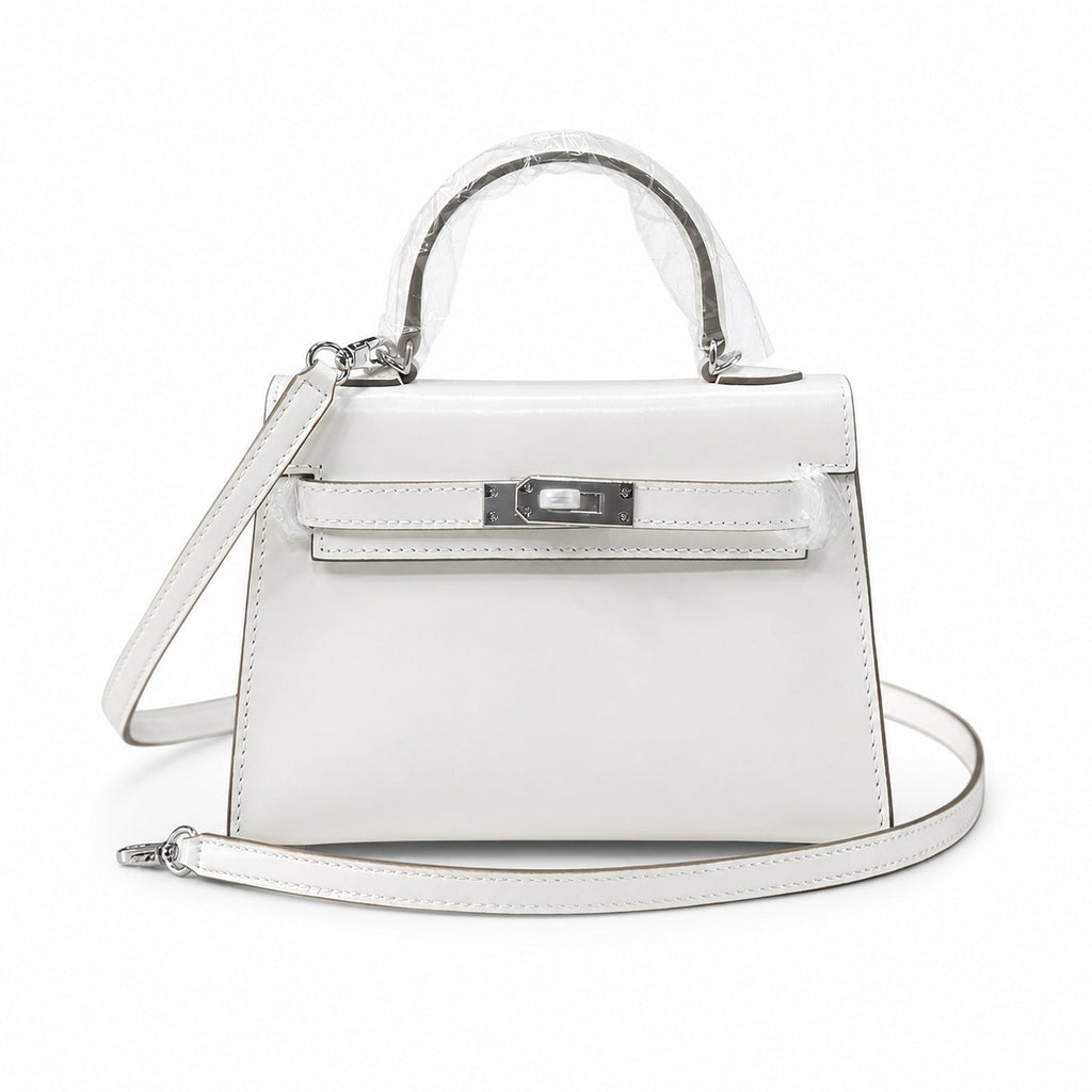 Kelly Sellier 19cm & 22cm & 25cm Craie Box Calf Leather Gold Hardware & Palladium Hardware Women Handbag