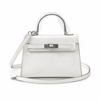 Kelly Sellier 19cm & 22cm & 25cm Craie Box Calf Leather Gold Hardware & Palladium Hardware Women Handbag
