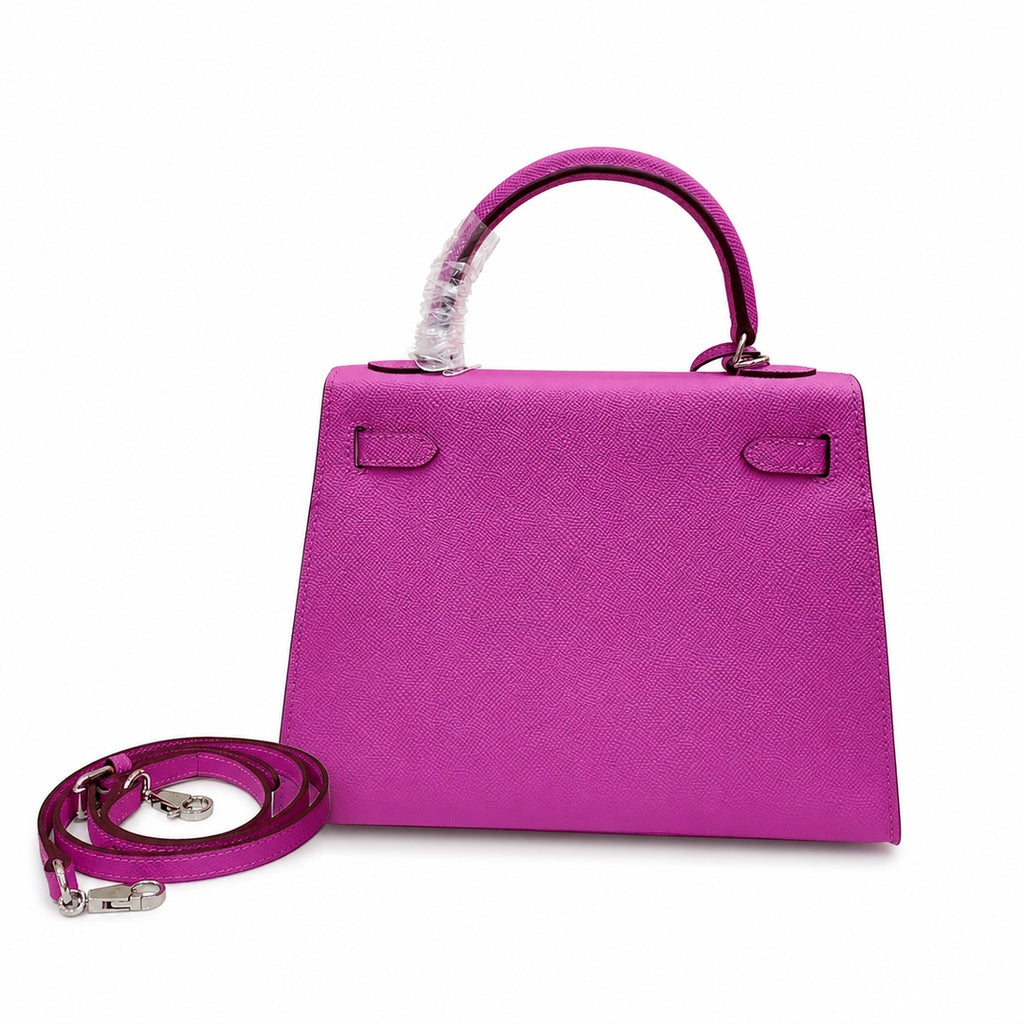 Kelly Sellier 25cm & 28cm Rose Pourpre Epsom Leather Gold Hardware & Palladium Hardware Women Handbag