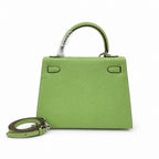 Kelly Sellier 25cm & 28cm Vert Pistache Epsom Leather Palladium Hardware Crossbody Handbag