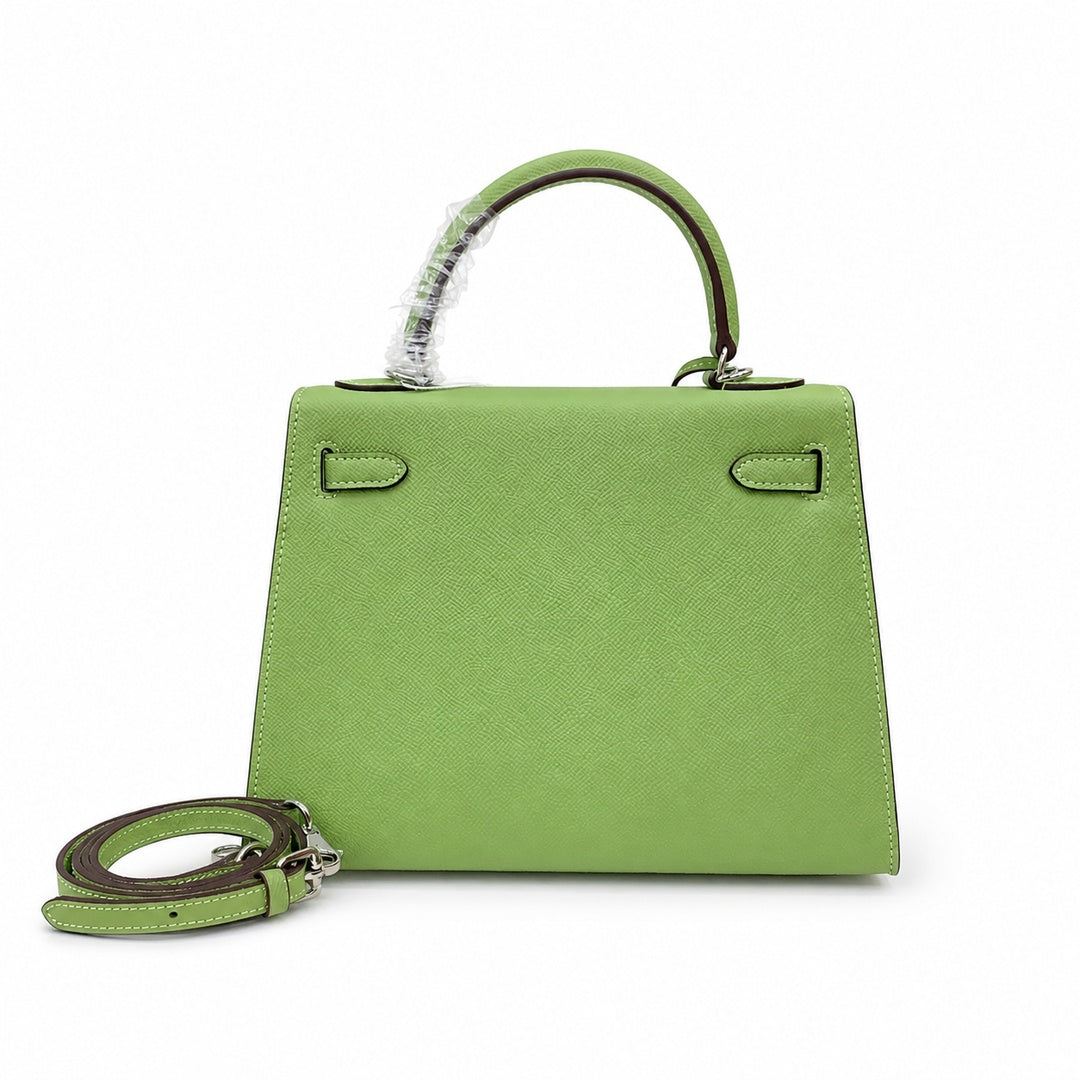 Kelly Sellier 25cm & 28cm Vert Pistache Epsom Leather Palladium Hardware Crossbody Handbag