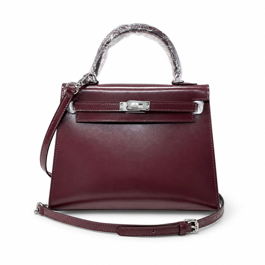 Kelly Sellier 19cm & 22cm & 25cm Rouge H Box Calf Leather Gold Hardware & Palladium Hardware Women Handbag