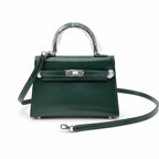 Kelly Sellier 19cm & 22cm & 25cm Vert Fonce Box Calf Leather Gold Hardware & Palladium Hardware Women Handbag