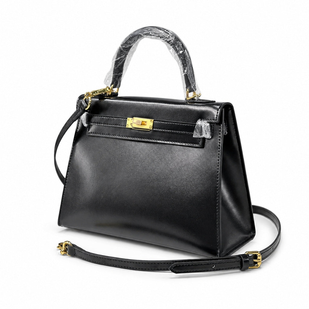Kelly Sellier 19cm & 22cm & 25cm Noir Box Calf Leather Gold Hardware & Palladium Hardware Women Handbag