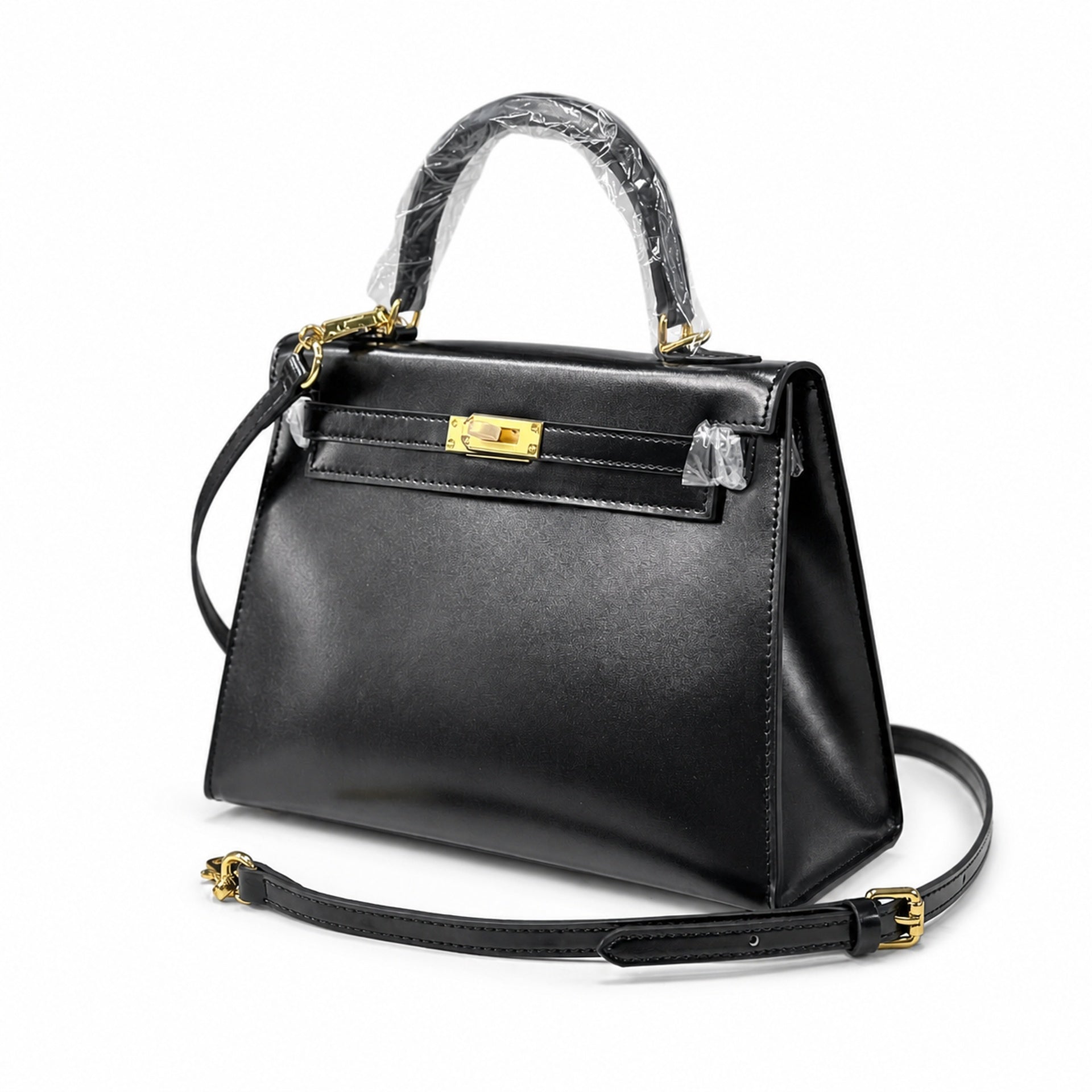 Kelly Sellier 19cm & 22cm & 25cm Noir Box Calf Leather Gold Hardware & Palladium Hardware Women Handbag