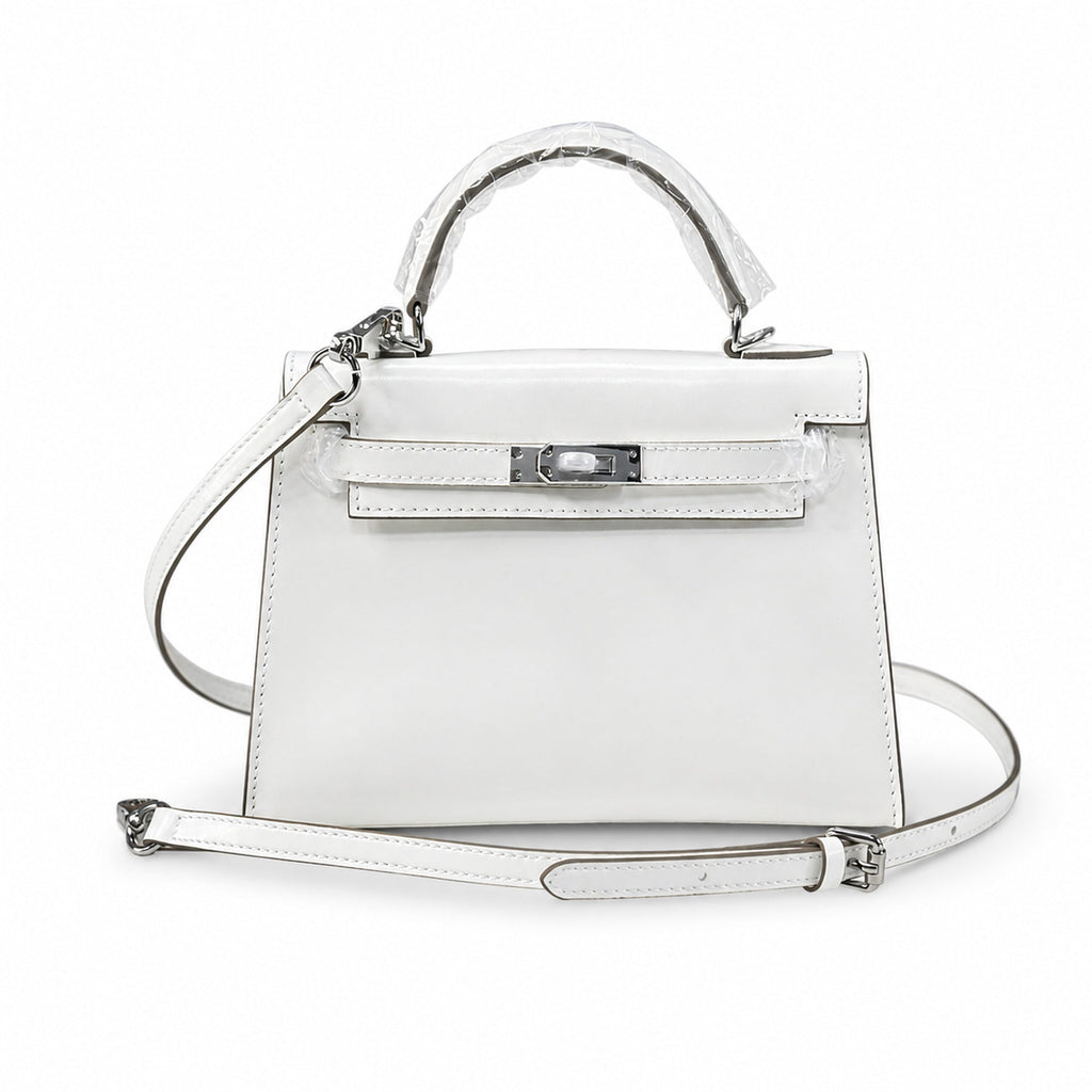 Kelly Sellier 19cm & 22cm & 25cm Craie Box Calf Leather Gold Hardware & Palladium Hardware Women Handbag