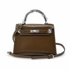 Kelly Sellier 19cm & 22cm & 25cm Ebene Box Calf Leather Gold Hardware & Palladium Hardware Women Handbag