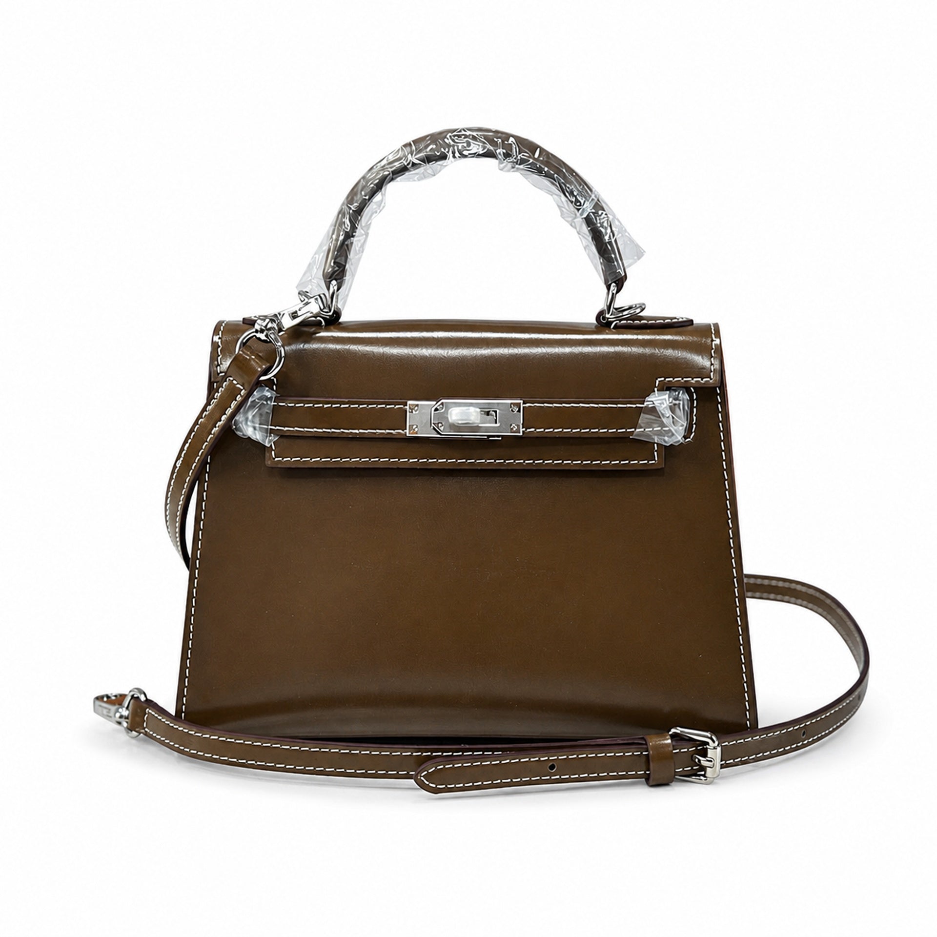Kelly Sellier 19cm & 22cm & 25cm Ebene Box Calf Leather Gold Hardware & Palladium Hardware Women Handbag