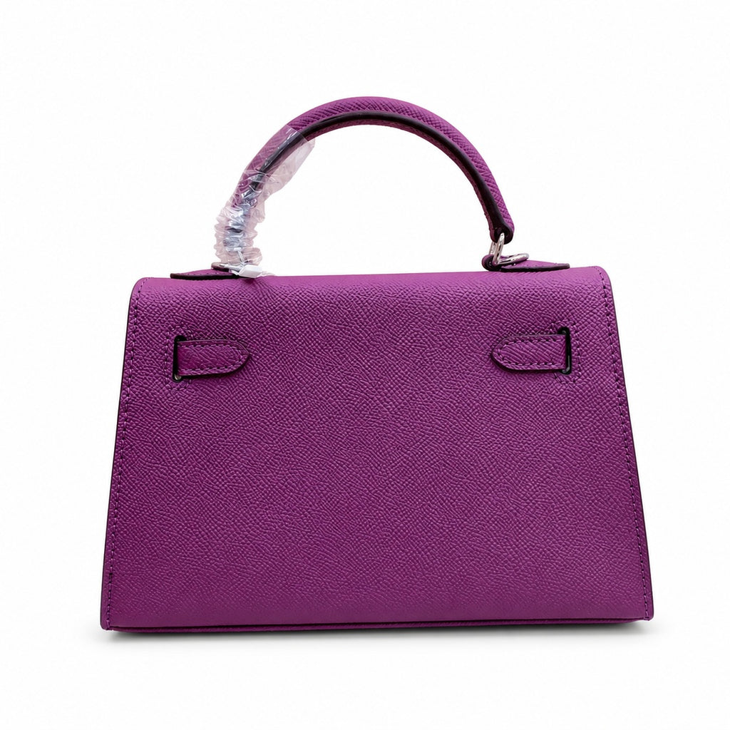 Mini Kelly II Sellier 19cm & 22cm Violet Epsom Leather Palladium Hardware Women Mini Handbag