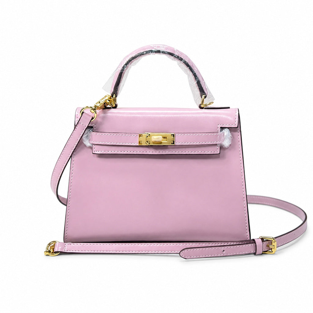 Kelly Sellier 19cm & 22cm & 25cm Rose Sakura Box Calf Leather Gold Hardware & Palladium Hardware Women Handbag