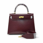 Kelly Sellier 19cm & 22cm & 25cm Rouge H Box Calf Leather Gold Hardware & Palladium Hardware Women Handbag