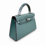 Mini Kelly II Sellier 19cm & 22cm Vert Cypress Epsom Leather Palladium Hardware Women Mini Handbag