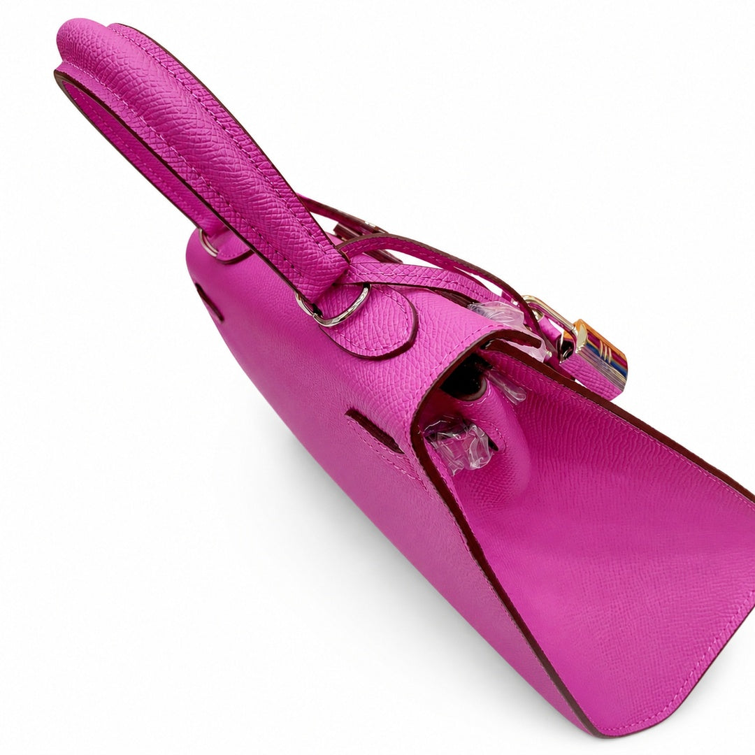 Kelly Sellier 25cm & 28cm Rose Pourpre Epsom Leather Gold Hardware & Palladium Hardware Women Handbag