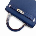 Mini Kelly II Sellier 19cm & 22cm Bleu Nuit Epsom Leather Palladium Hardware Women Mini Handbag