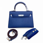 Mini Kelly II Sellier 19cm & 22cm Bleu Nuit Epsom Leather Palladium Hardware Women Mini Handbag