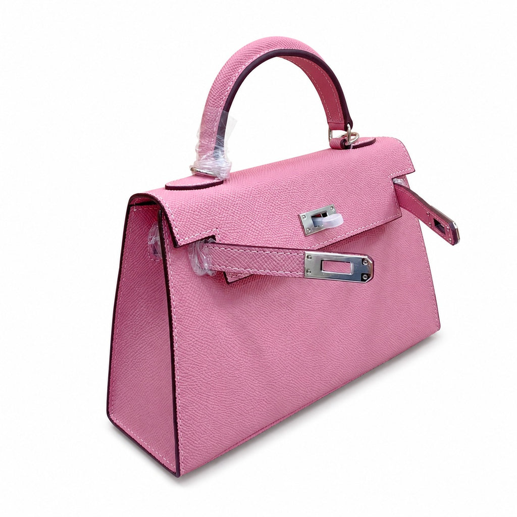Mini Kelly II Sellier 19cm & 22cm Rose Confetti Epsom Leather Palladium Hardware Women Mini Handbag
