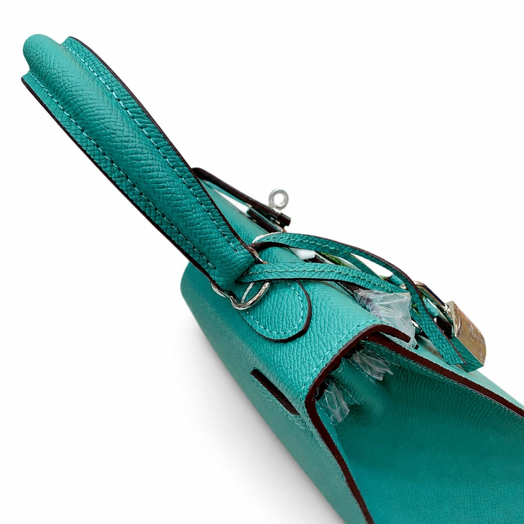 Kelly Sellier 25cm & 28cm Vert Jade Epsom Leather Palladium Hardware Daily Designer Handba