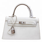 Kelly Sellier 25cm & 28cm Craie Epsom Leather Palladium Hardware Women Luxury Handbag