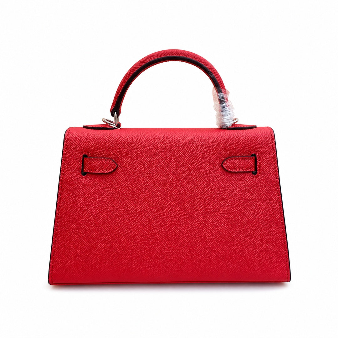 Mini Kelly II Sellier 19cm & 22cm Rouge Casaque Epsom Leather Palladium Hardware Women Mini Handbag