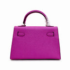 Mini Kelly II Sellier 19cm & 22cm Rose Pourpre Epsom Leather Palladium Hardware Women Mini Handbag