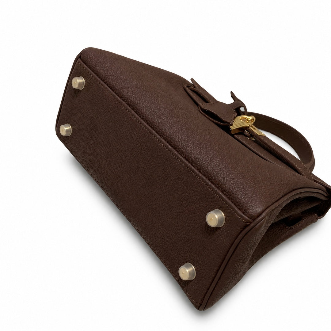 Kelly Sellier 20cm & 25cm & 28cm Havane Togo Leather Gold Hardware Women Handbag