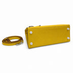 Kelly Sellier 25cm & 28cm Jaune Ambre Epsom Leather Palladium Hardware Women Luxury Handbag