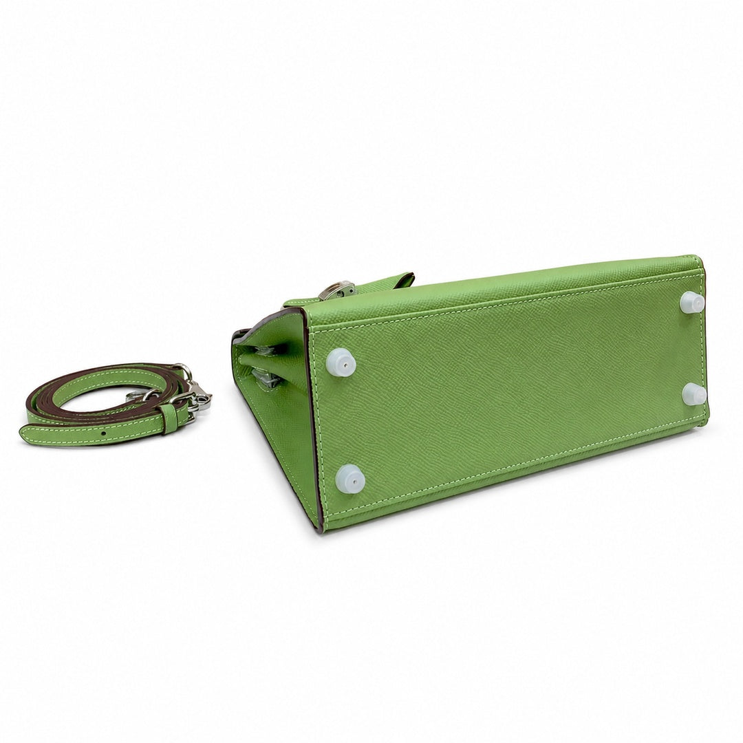 Kelly Sellier 25cm & 28cm Vert Pistache Epsom Leather Palladium Hardware Crossbody Handbag