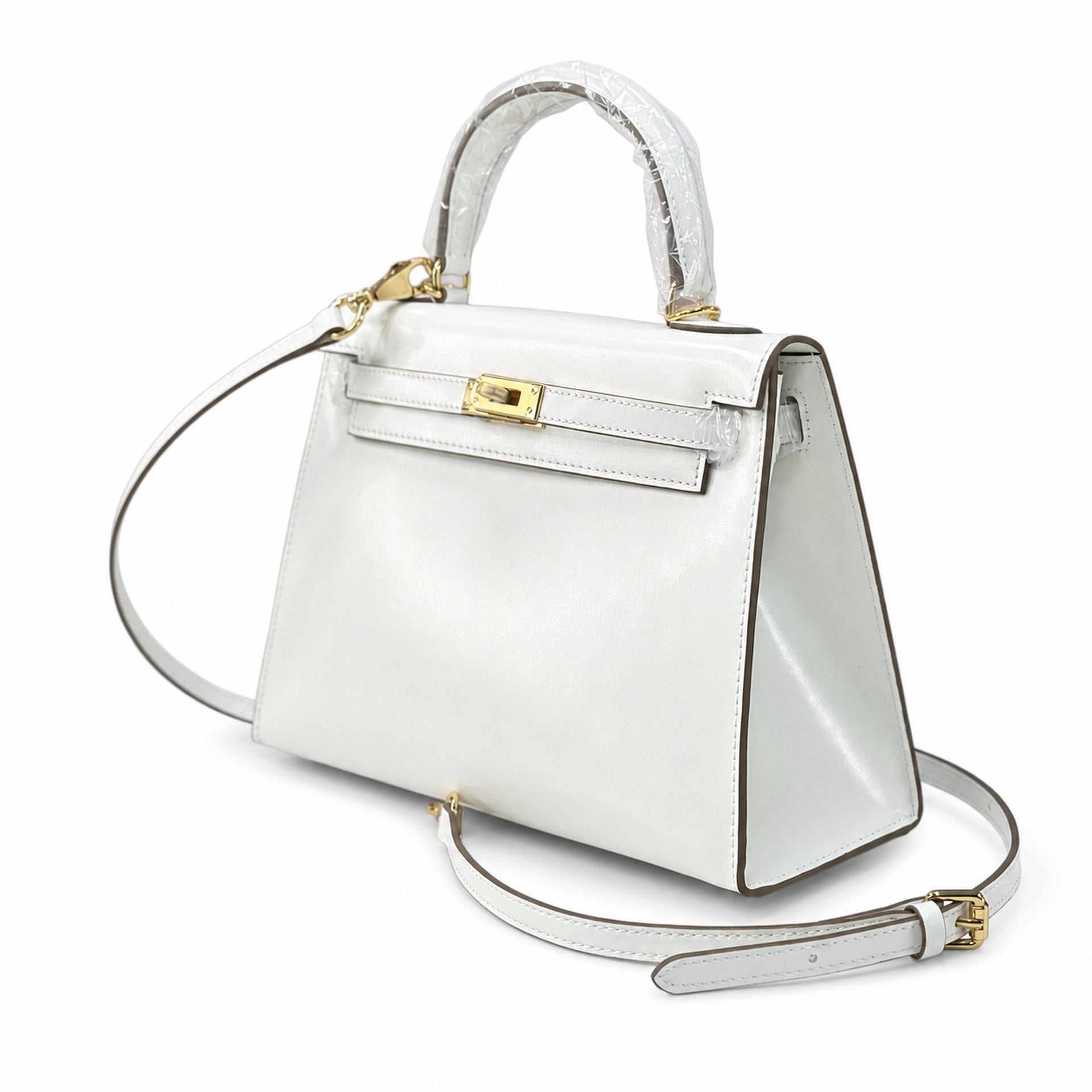 Kelly Sellier 19cm & 22cm & 25cm Craie Box Calf Leather Gold Hardware & Palladium Hardware Women Handbag