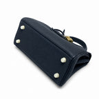 Kelly Sellier 20cm & 25cm & 28cm Bleu Nuit Togo Leather Gold Hardware Women Handbag