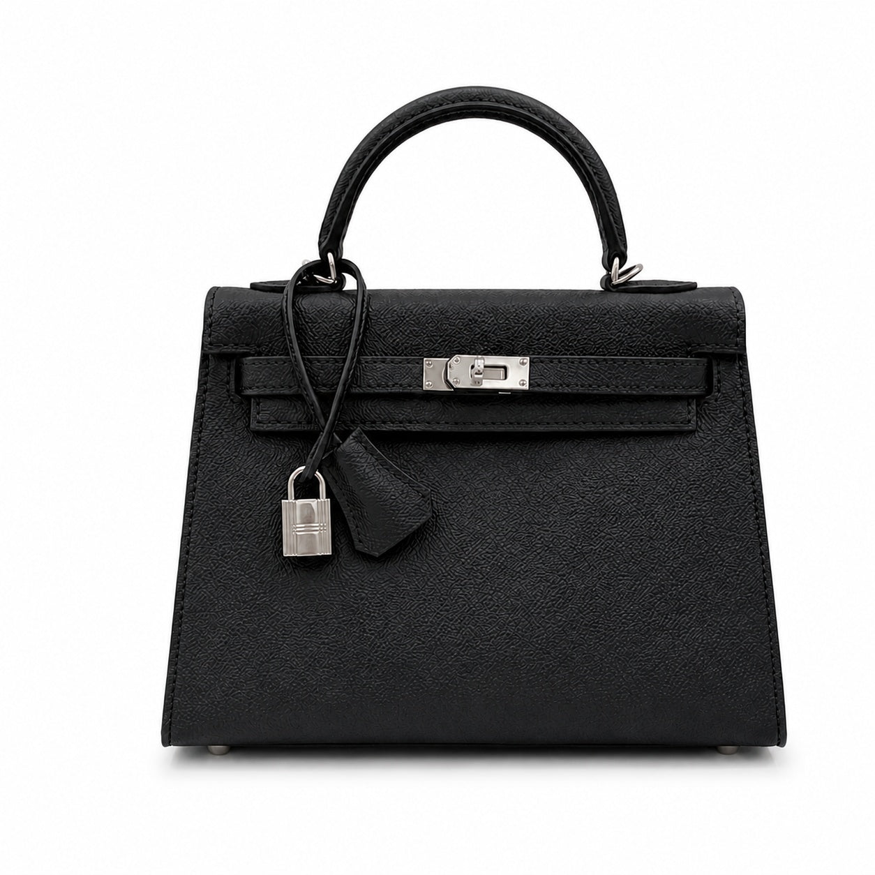 Kelly Sellier 25cm & 28cm Noir Epsom Leather Palladium Hardware Women Luxury Handbag