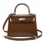 Kelly Sellier 19cm & 22cm & 25cm Ebene Box Calf Leather Gold Hardware & Palladium Hardware Women Handbag