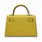 Mini Kelly II Sellier 19cm & 22cm Jaune Ambre Epsom Leather Palladium Hardware Women Mini Handbag