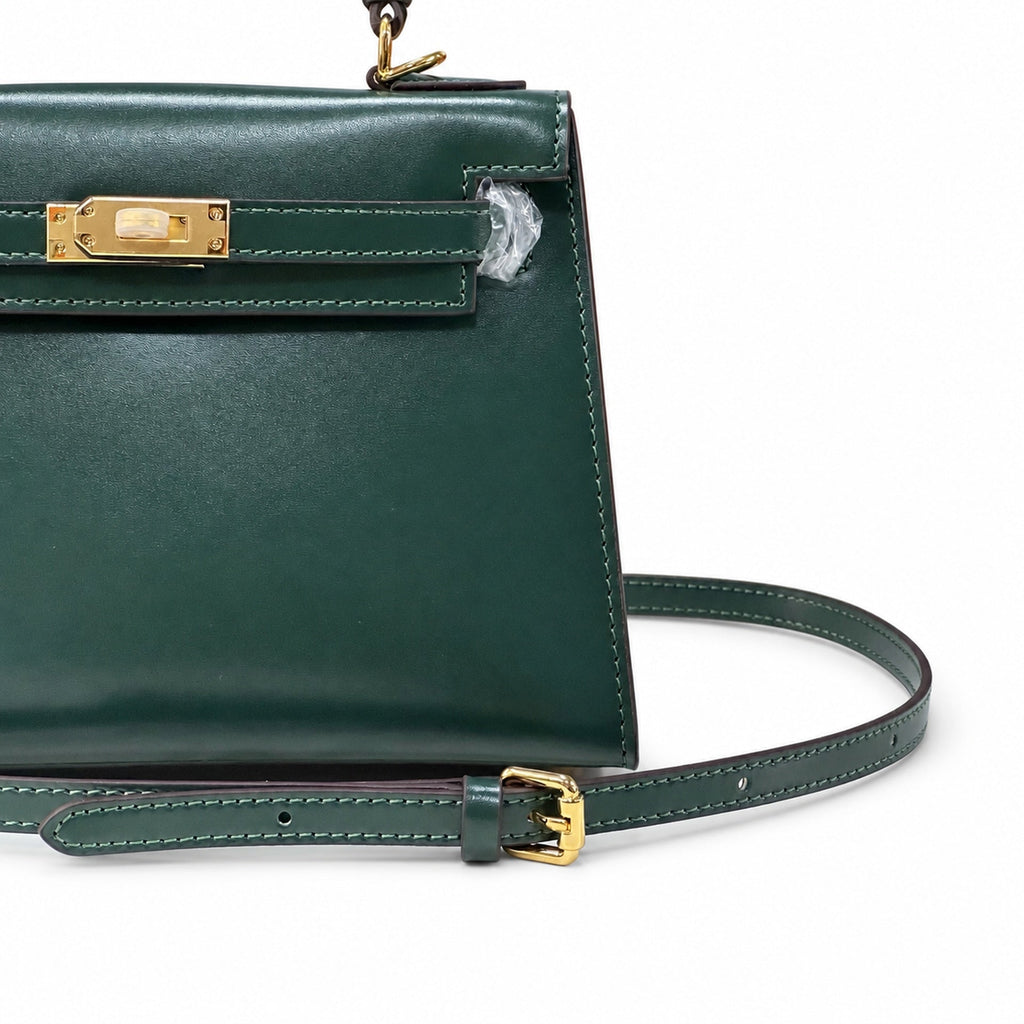 Kelly Sellier 19cm & 22cm & 25cm Vert Fonce Box Calf Leather Gold Hardware & Palladium Hardware Women Handbag