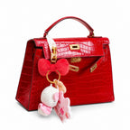 Kelly Pochette Rouge Casa Shiny Niloticus Crocodile Leather Gold Hardware Women Clutch Bag