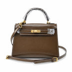 Kelly Sellier 19cm & 22cm & 25cm Ebene Box Calf Leather Gold Hardware & Palladium Hardware Women Handbag