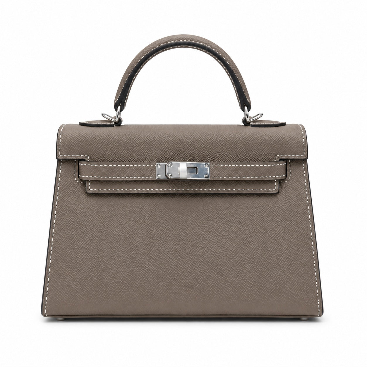 Mini Kelly II Sellier 19cm & 22cm Gris Asphalte Epsom Leather Palladium Hardware Women Mini Handbag