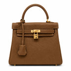 Kelly Sellier 20cm & 25cm & 28cm Chocolat Togo Leather Gold Hardware Women Handbag