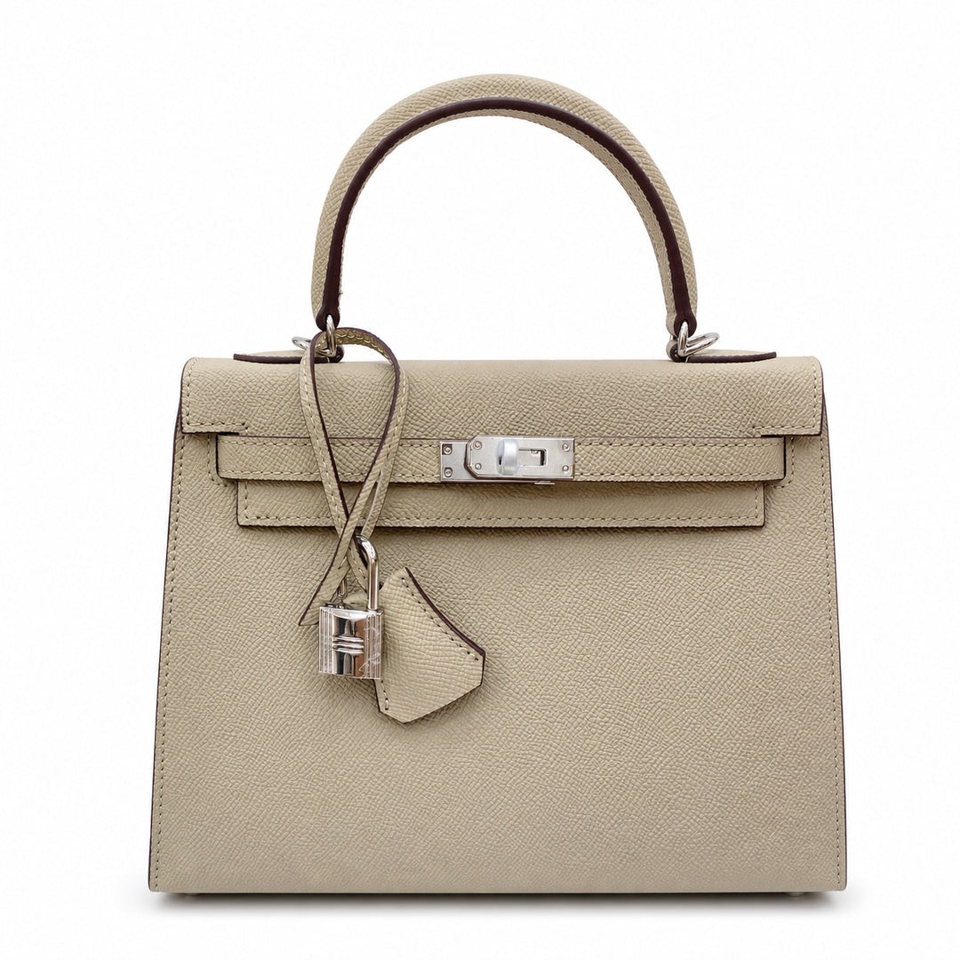 Kelly Sellier 25cm & 28cm Trench Epsom Leather Palladium Hardware Daily Designer Handbag