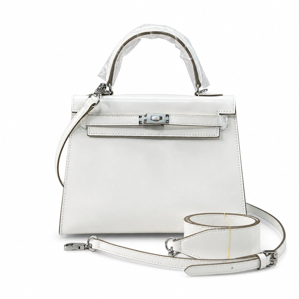 Kelly Sellier 19cm & 22cm & 25cm Craie Box Calf Leather Gold Hardware & Palladium Hardware Women Handbag