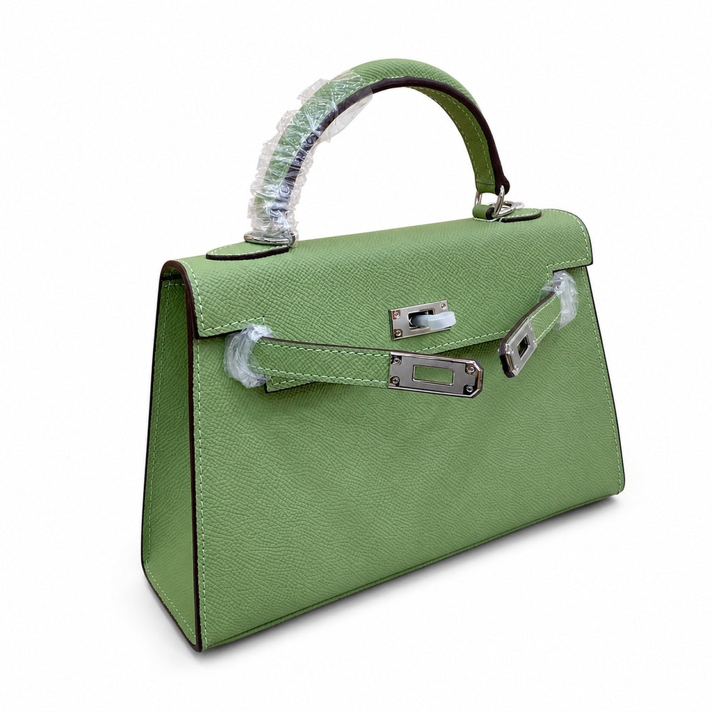 Mini Kelly II Sellier 19cm & 22cm Vert Pistache Epsom Leather Palladium Hardware Women Mini Handbag