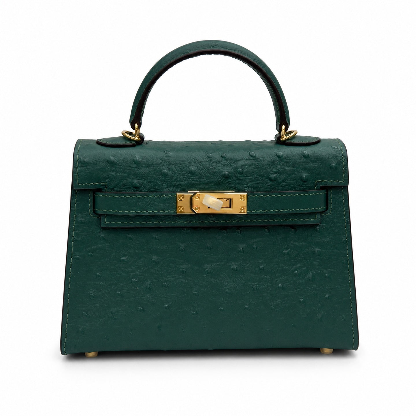 Mini Kelly II Sellier 19cm Vert Cypress Epsom Leather Gold Hardware Mini Women Handbag
