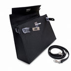 Kelly Sellier 25cm & 28cm Noir Epsom Leather Palladium Hardware Women Luxury Handbag