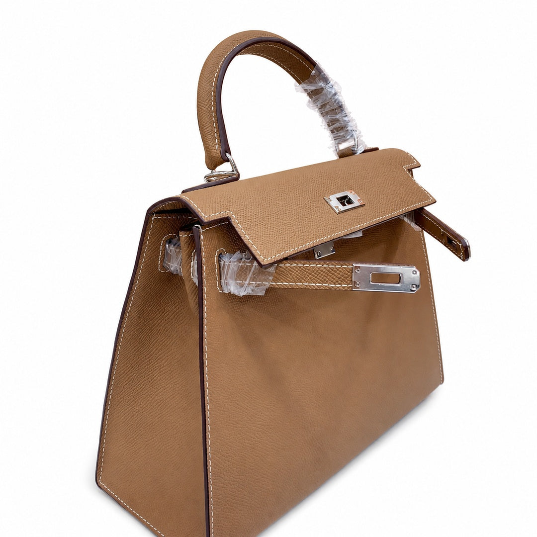 Kelly Sellier 25cm & 28cm Gold Epsom Leather Palladium Hardware Vintage Women Handbag