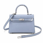 Kelly Sellier 19cm & 22cm & 25cm Bleu Lin Box Calf Leather Gold Hardware & Palladium Hardware Women Handbag