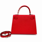 Kelly Sellier 25cm & 28cm Rouge Casaque Epsom Leather Palladium Hardware Crossbody Handbag