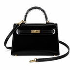 Kelly Sellier 19cm & 22cm & 25cm Noir Box Calf Leather Gold Hardware & Palladium Hardware Women Handbag