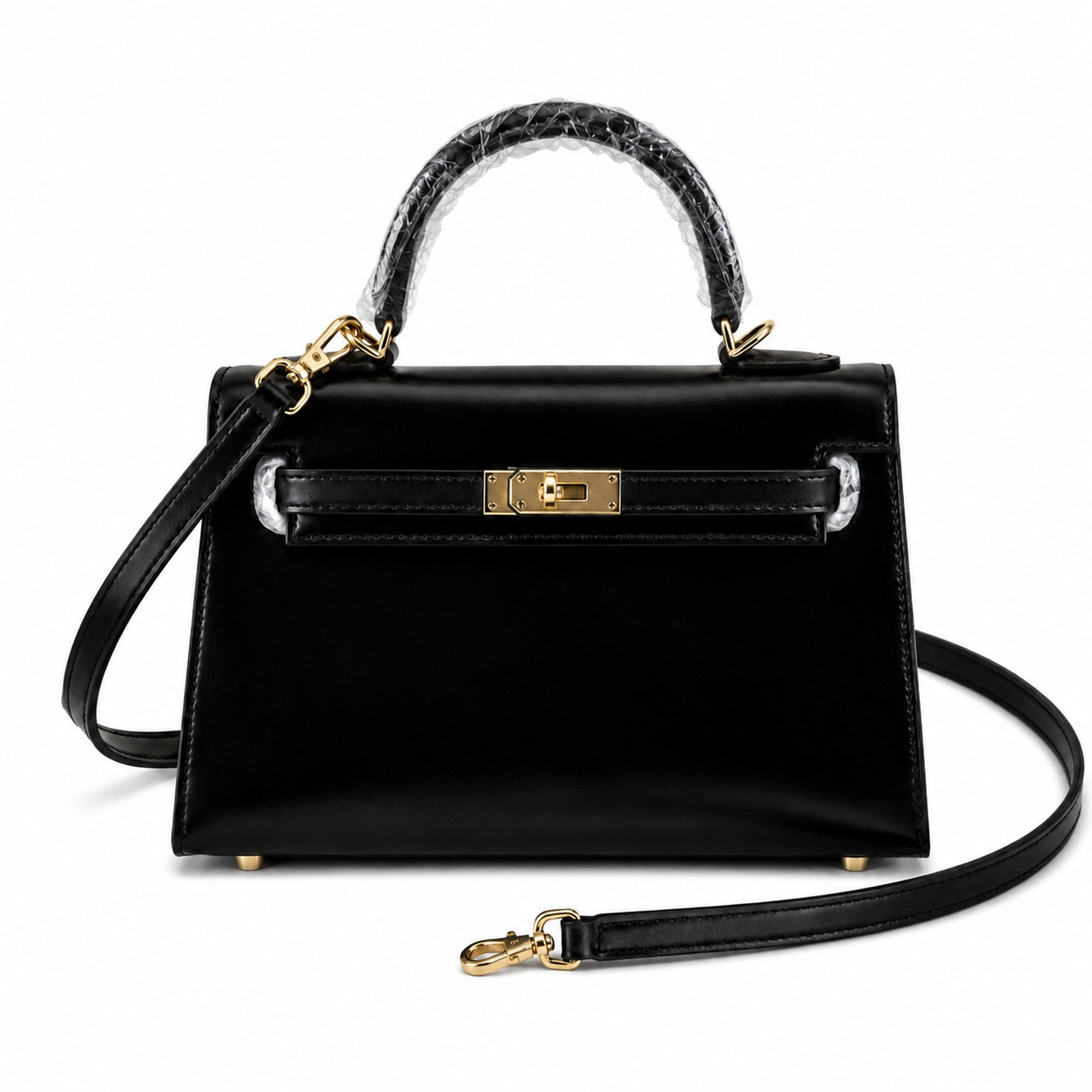 Kelly Sellier 19cm & 22cm & 25cm Noir Box Calf Leather Gold Hardware & Palladium Hardware Women Handbag