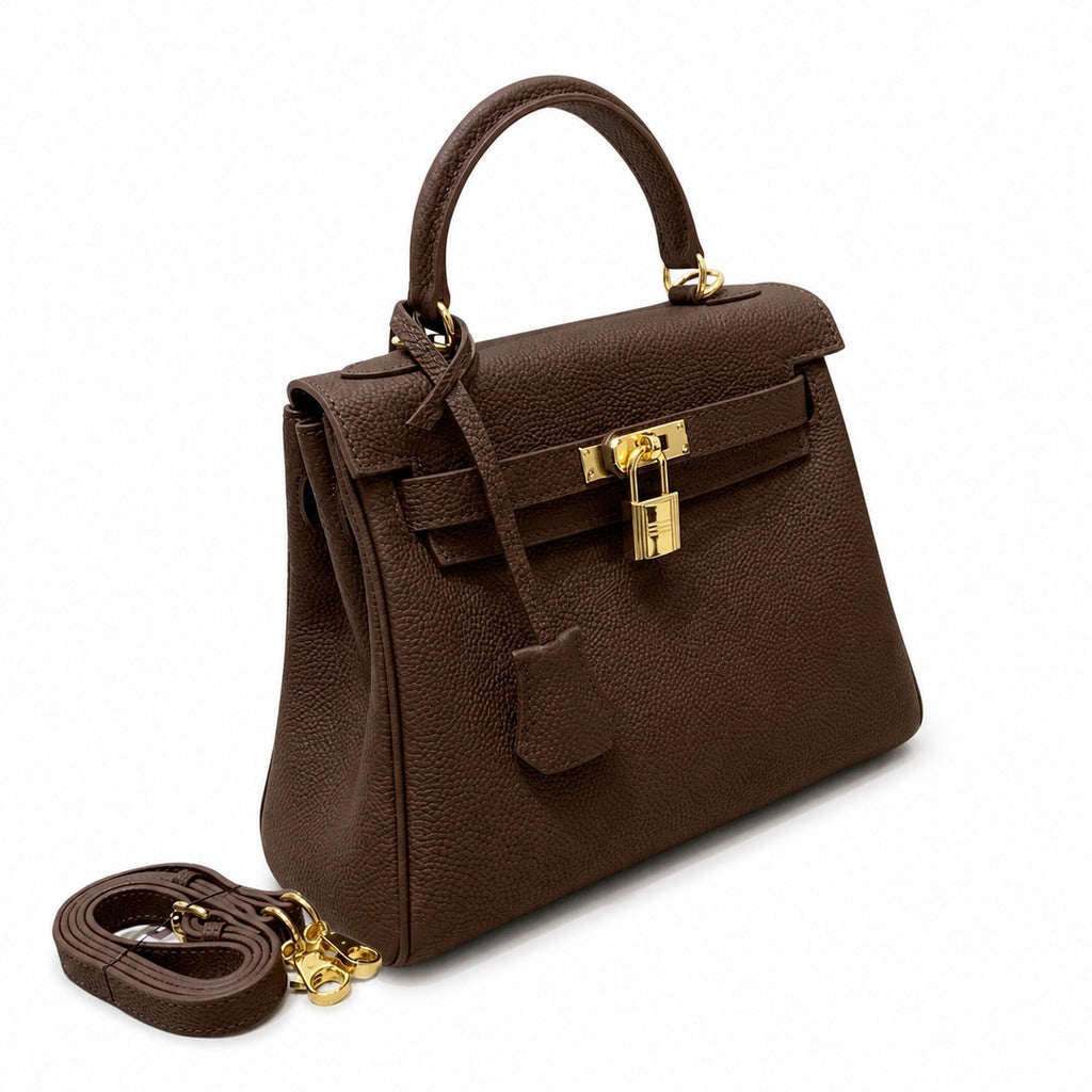 Kelly Sellier 20cm & 25cm & 28cm Havane Togo Leather Gold Hardware Women Handbag