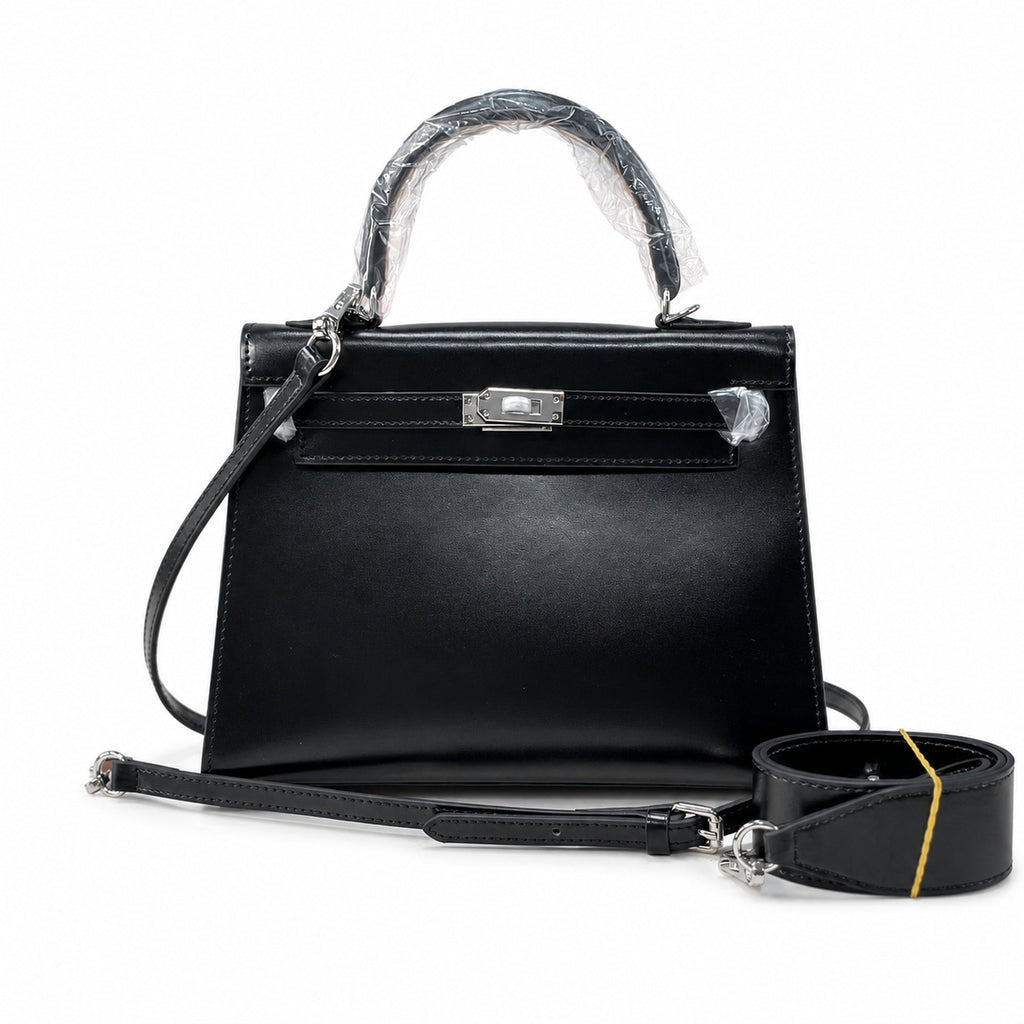 Kelly Sellier 19cm & 22cm & 25cm Noir Box Calf Leather Gold Hardware & Palladium Hardware Women Handbag